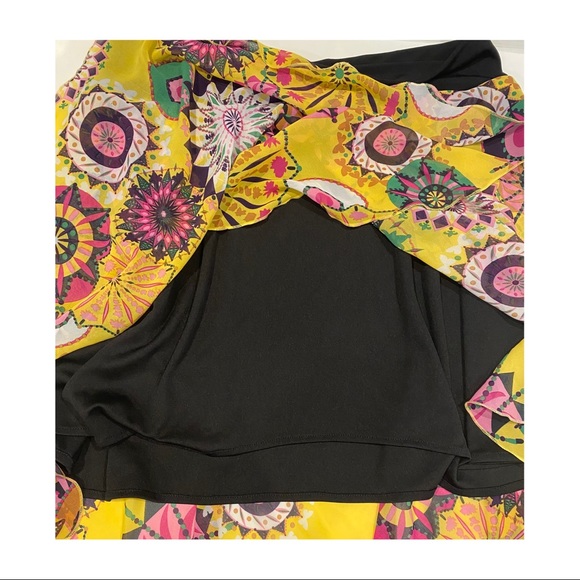 Womens Veducci high low layered skirt lined bright - Picture 6 of 9